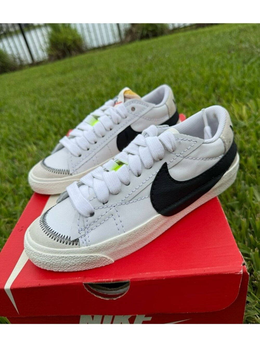 6.5 WOMEN'S Nike Blazer Low 77 jumbo white black DQ1470-101 SNEAKERS